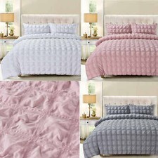 *SECONDS* Duvet Cover set Pink Grey White "Checkers"  Double King Superking