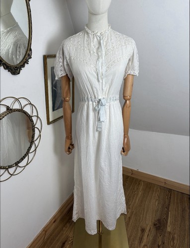 1900 1910 edwardian lace gown - lace,