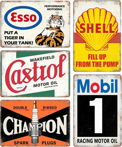 Vintage metal tin signs - metal,