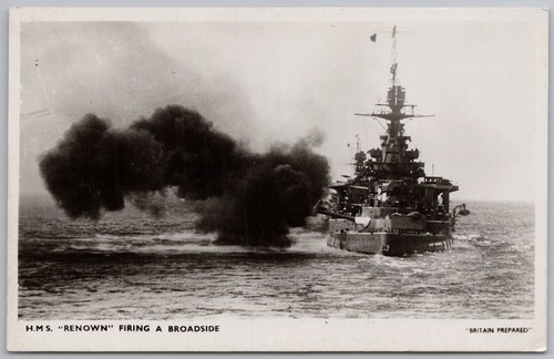 Hms renown firing broadside - renown,