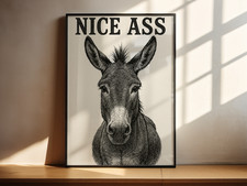Funny Donkey Wall Art Print