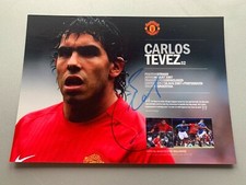 Carlos Tevez Hand Signed Photo Manchester United Argentina Boca Juniors Juventus