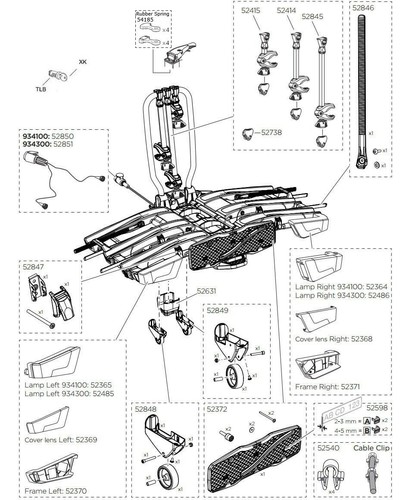 Thule easyfold 933 934 - thule, xt