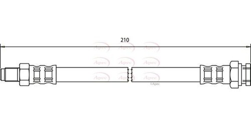 Apec rear outer brake hose - rear, for