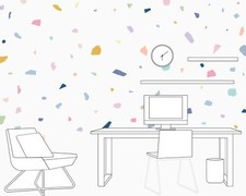 Colourful Terrazzo Wall Decals, Danish-inspired Pastel Wall Stickers, Nordic