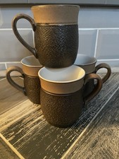NEW SET OF 4 DENBY COTSWOLD BROWN COFFEE TEA MUGS MUG MINT / NEW CONDITION