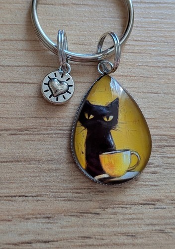 Beautiful black cat cuppa - cat, &