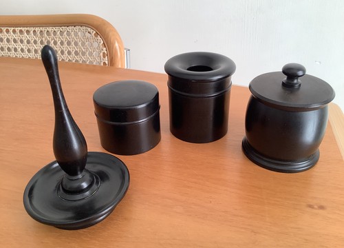 Antique turned real ebony - x4,