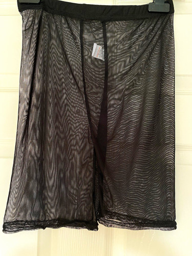 Women black mesh sheer - black,