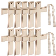  10pcs Wood Cross Cutouts