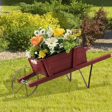 Wooden wagon planter - wagon, stand