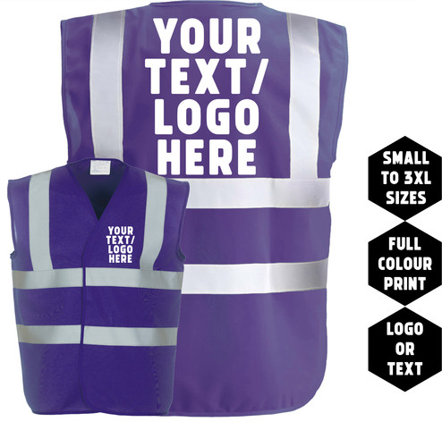 Custom printed purple vis - custom,