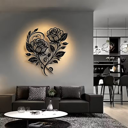 Black iron rose wall - wall, for