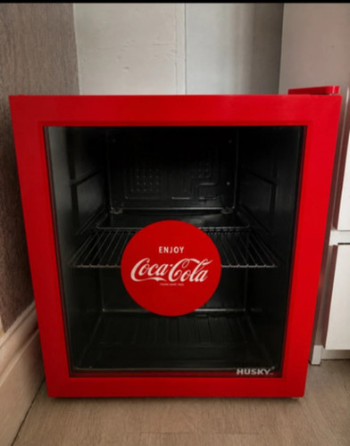 Red glass fronted coca - , cola