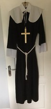 Women's Nun Costume Ladies Habit Fancy Dress Outfit Size Large