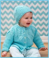 BC015 KNITTING PATTERN SEED STITCH CARDIGAN AND HAT BABY TODDLER in ARAN
