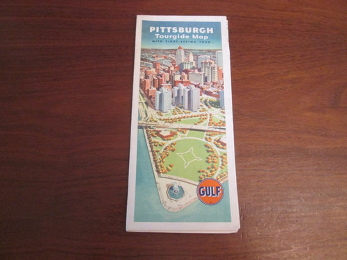 Vintage 1955 gulf road map - 1955,