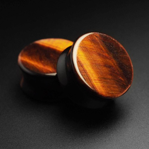 Red tiger eye double flare - double,