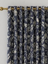 Joules Festival Pheasants Lined Curtains in NAVY, W167 DROP183cm
