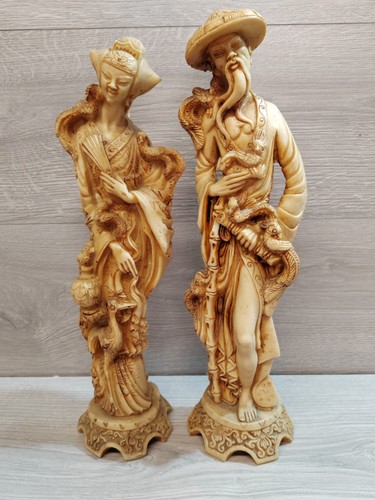 Vintage carved heavy resin - carved,