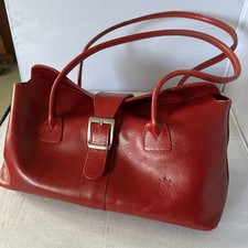 Borse In Pelle Genuine Leather  Red Shoulder Handbag 