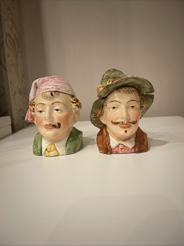 Vintage majolica humidor jars - humidor,