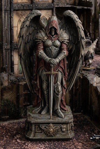 Large winged gothic statue - large, |