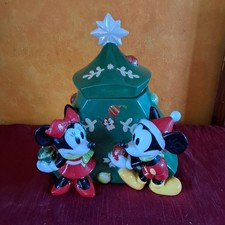 Collector Disney Mickey & Minnie Mouse Christmas Cookie Sweet Jar Biscuit Barrel