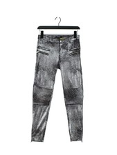 Zara Women's Suit Trousers XS Silver Polyester with Elastane Dress Pants