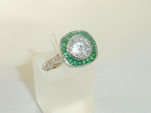 Ladies art deco halo style - halo, 925