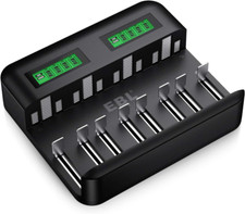 EBL Universal Battery Charger -8 Bay AA AAA C D Battery Charger for Rechargeable