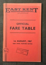 East Kent Road Car Company Ltd August 1967 Official Fare Timetable