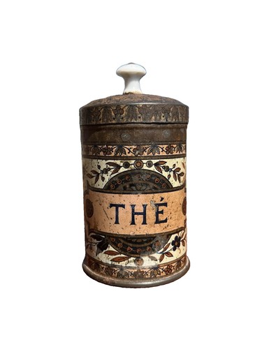 Vintage thé tea painted tin - tea,