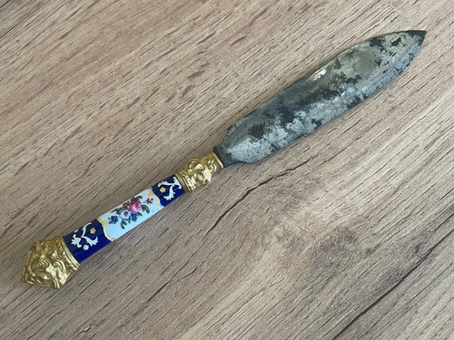 Antique porcelain handle - porcelain,