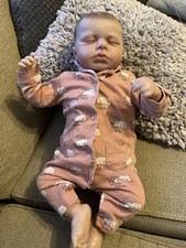 Reborn Doll With Clothing 19” Long Sleeping Brown Eye Lashes & Hair