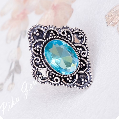Swiss blue topaz gemstone 925 - swiss,