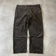 Vintage Needle Cord Trousers Mens 42" Straight Leg Corduroy Pants, Brown