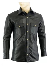Men's BLACK Leather Shirt -