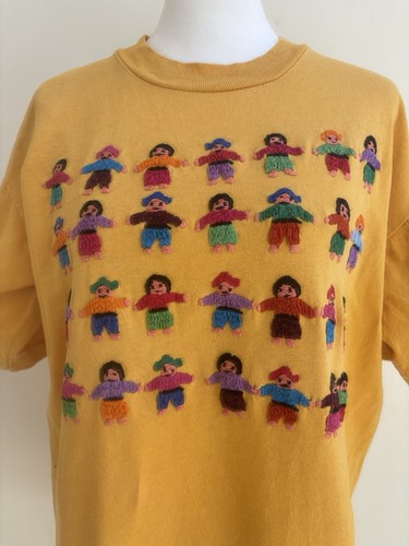 Vintage 80s folk art rag - 80s, doll