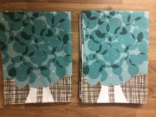2 Housewife Pillowcases Made W/ Orla Kiely Blossom Flower Teal Cotton Fabric New