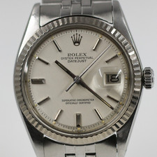 1979 Rolex Datejust 36 Watch 1601 White Dial Steel Gold Case Automatic Vintage