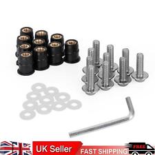Motorcycle Wind Screen Shield Alu M5x16mm Screw Bolt Washers kit Silver 10 Pack
