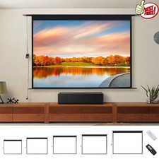 60-120 Inch Projector Screen Electric Motorised / Manual Pull-Down Home Cinema