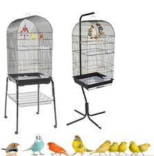 RAINFOREST CARACUS LARGE BLACK BUDGIE COCKATIEL FINCH CANARY CAGE & STAND