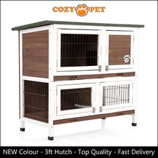 Rabbit Hutch 3ft by Cozy Pet Brown Guinea Pig Hutch Run Rabbit Ferret Run RH06BR