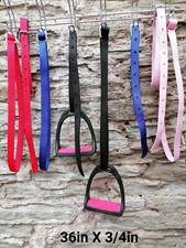 WEB STIRRUP LEATHERS 36" long x 3/4" wide SYNTHETIC webbing web CHILDREN colours