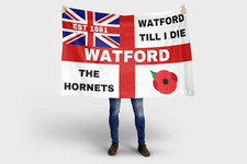 WATFORD FLAG. 5FT X 3FT. FREE DELIVERY. BRAND NEW