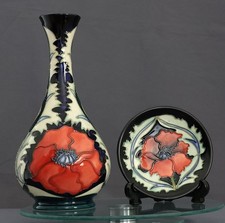 Moorcroft 'Poppy Vase & Pin