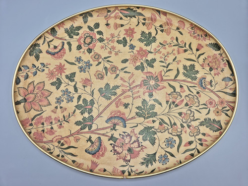 Vintage oval melamine floral - oval,
