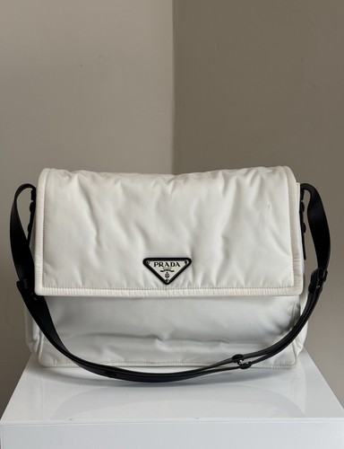 Prada white nylon messenger - prada,